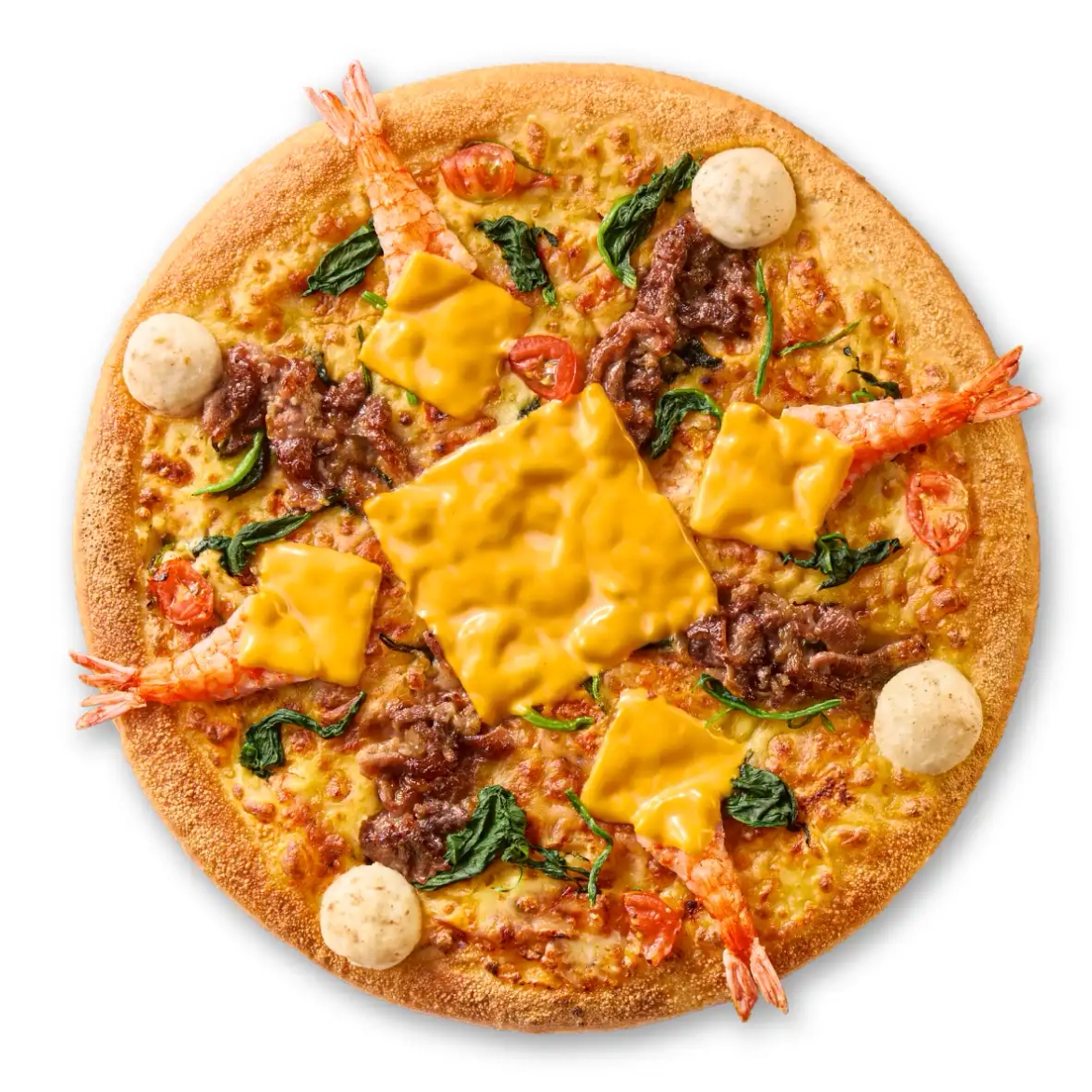Sushi Shrimp & Steak Pizza