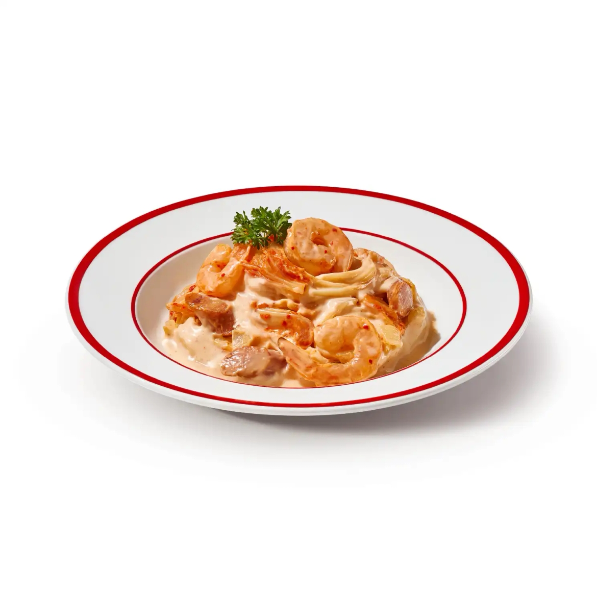 Creamy Kimchi Surf & Turf Pasta