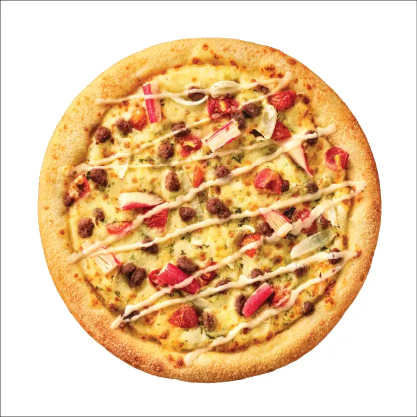 Beef & Seafood Garlic Butter Pizza